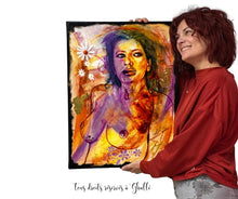 Charger l'image dans la galerie, Symbiose - Peinture portrait abstrait femme sur Toile, Signée Ghallé
